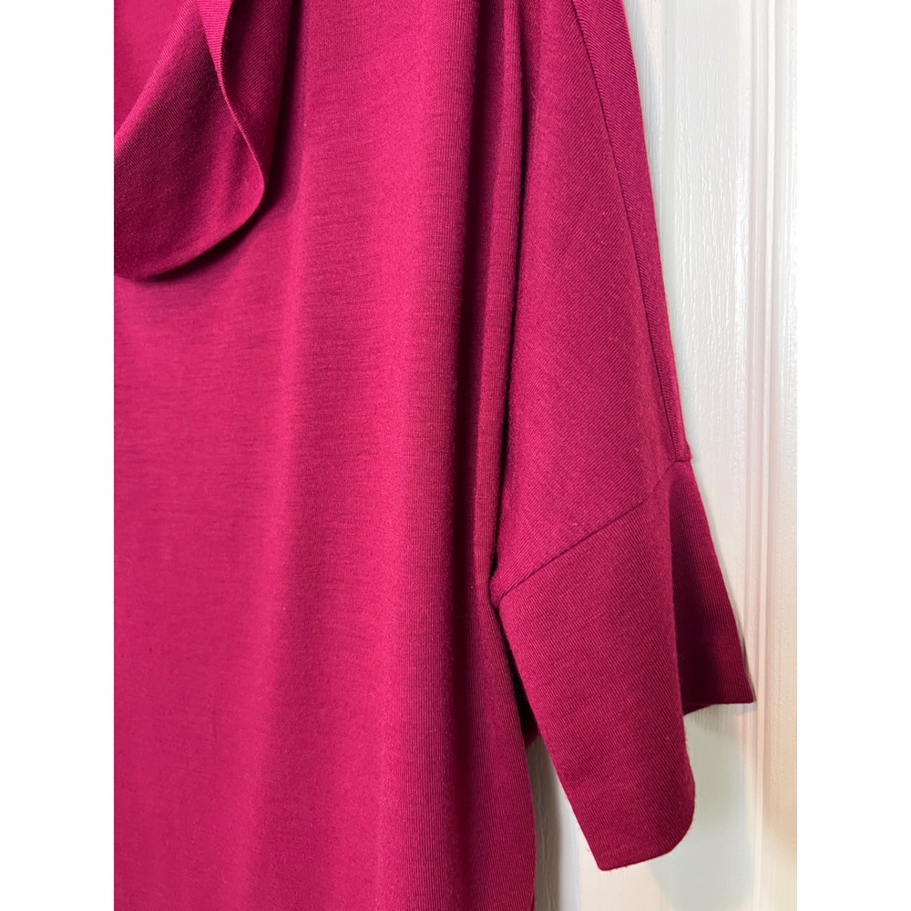 LOFT Cowl Neck Top Women Large Magenta‎ Pink Dolman Sleeve Stretch  Pullover A28 - Picture 7 of 7